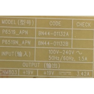 FUENTE PARA MONITOR SAMSUNG  / NUMERO DE PARTE BN44-01132A / P6519_APN / BN4401132A / 01132A / SK28RCSEE143 / PANEL CY-MA320HGAV2H / MODELO LS32A700NWNXZA AA01